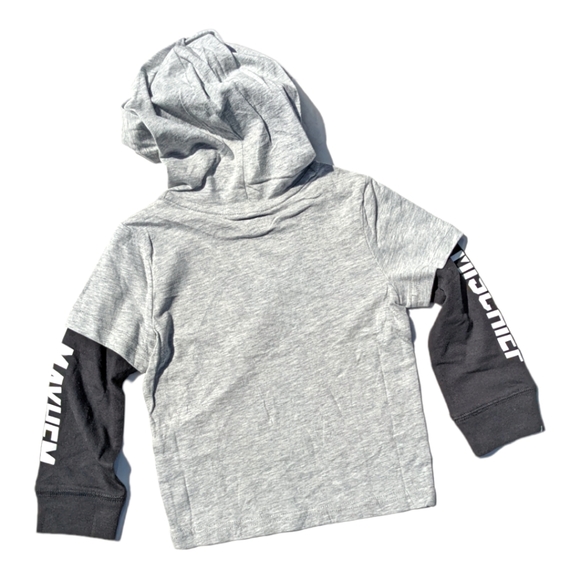 Crazy 8 Boys 2T Grey/Black "Mischief/Mayhem" Graphic Long sleeve T-shirt - Picture 5 of 9